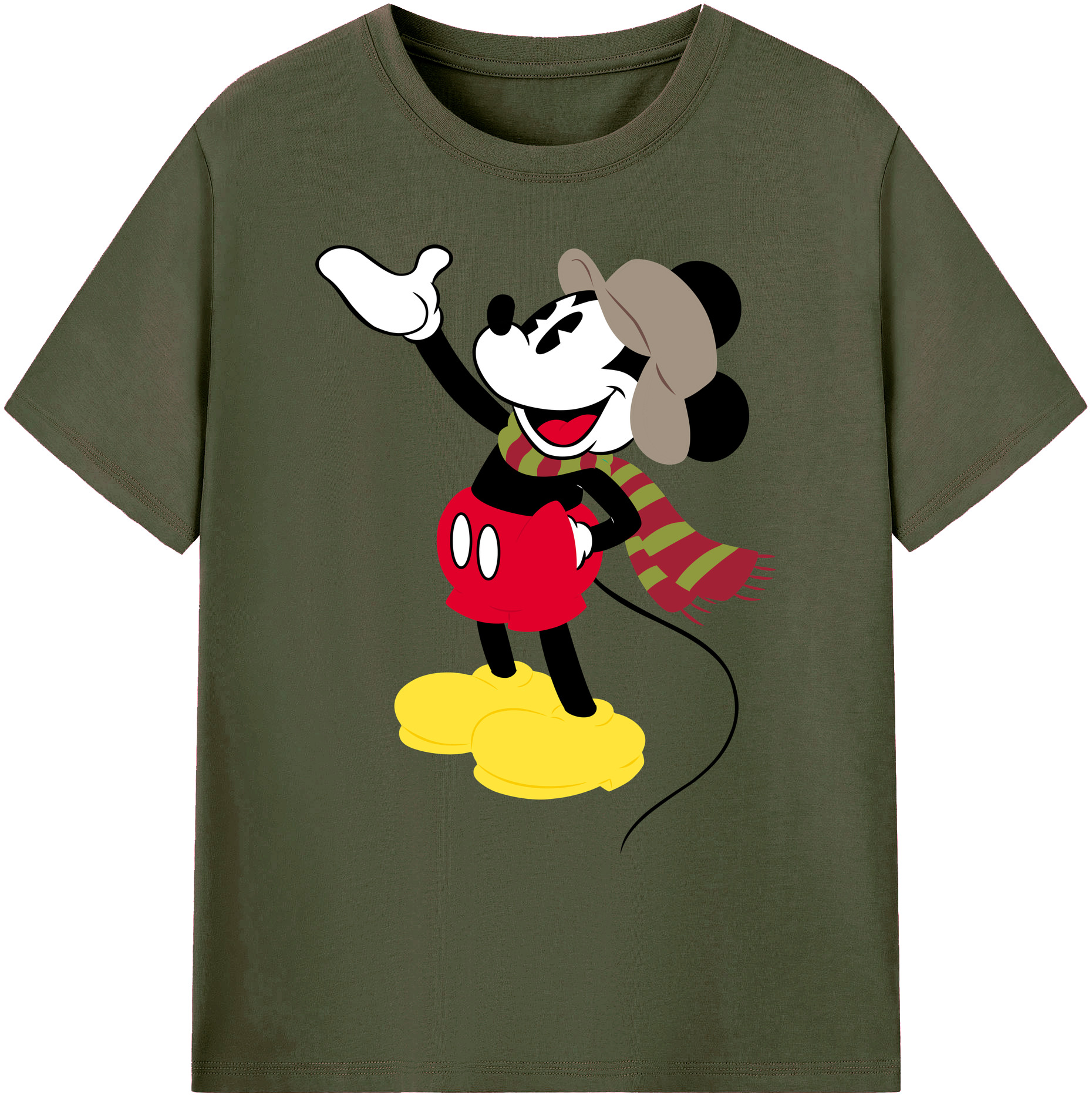 ミッキーマウス Mickey Mouse 綿100％ メンズ半袖Tシャツ｜肌触りやわらか＆通気性